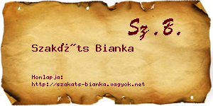 Szakáts Bianka névjegykártya