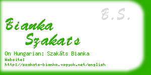 bianka szakats business card
